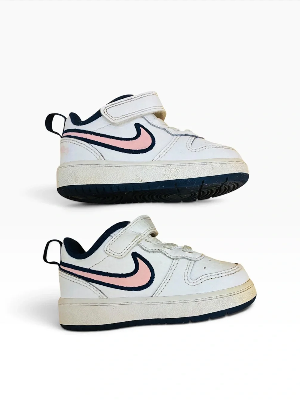 Nike Toddler Sneakers in White, Navy & Pink Size 5